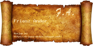 Friesz Andor névjegykártya