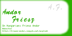 andor friesz business card